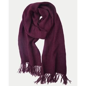 Fabric Junkies Alpaca Knit Scarf - EGGPLANT